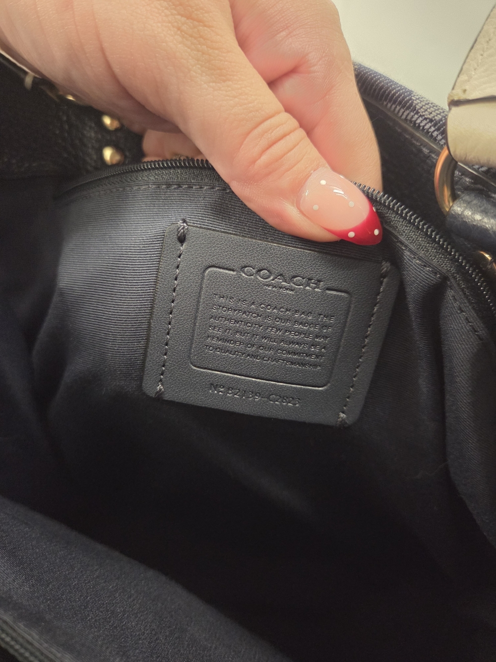 COACH Signature Canvas Tote Bag in Denim/Navy and Cream - Picture 3 of 3